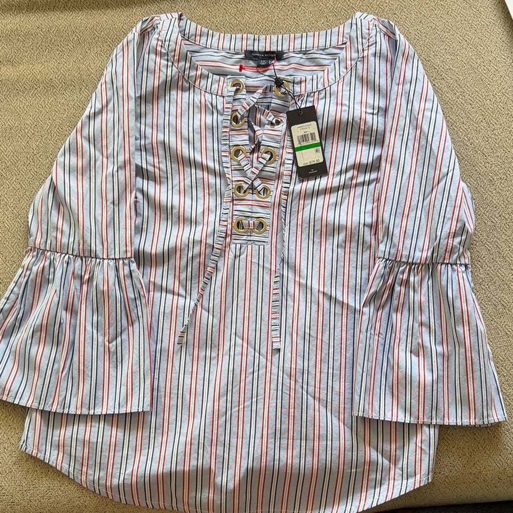 Tommy Hilfiger Striped Blouse - Red, Blue, White